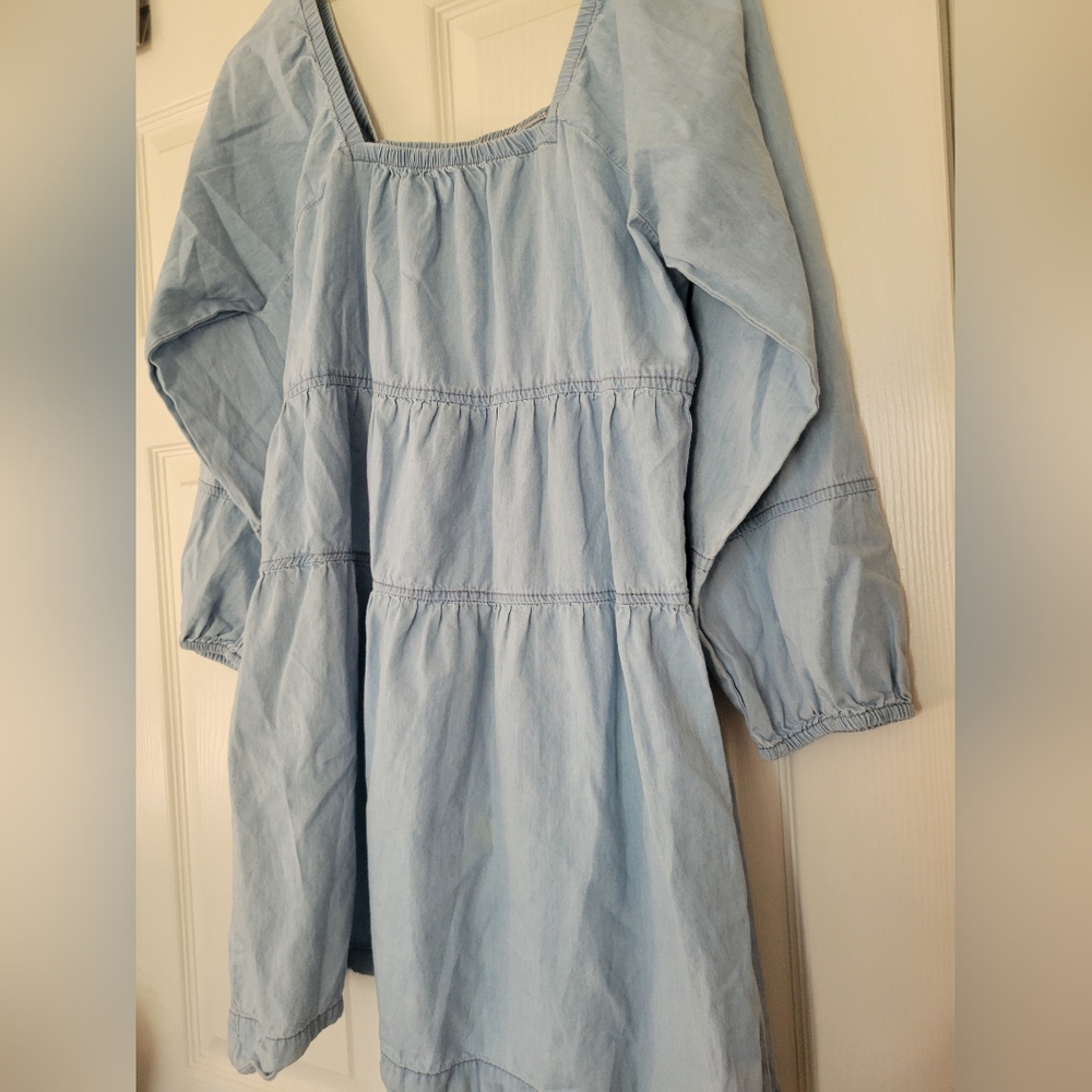 SOLD OUT Speed Control Denim Mini Dress Women's Long Sleeves Babydoll